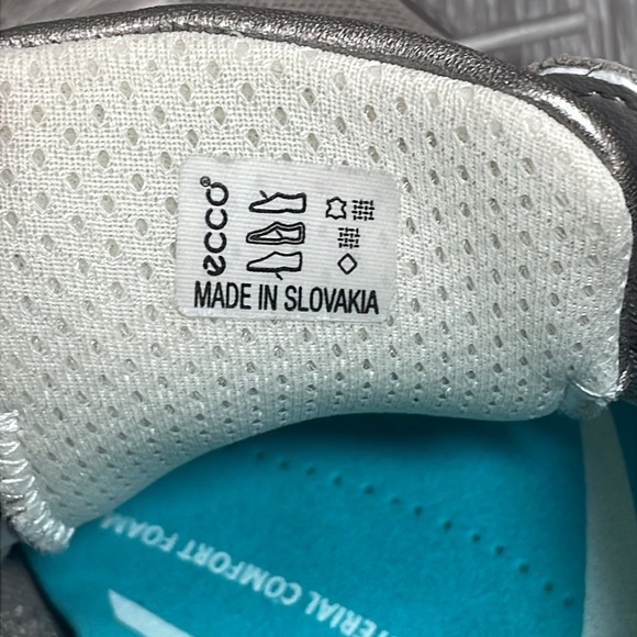 Ecco Bluma Summer Metallic Leather Mesh Lace Up Comfort Shoe Sneaker 10/10.5(41) - Picture 6 of 16